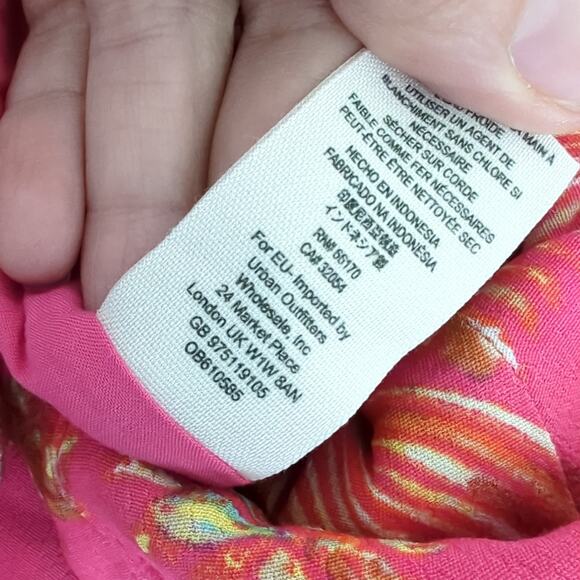 NWOT Free People Women's Jumpsuit Hot Tropics Pink 6 Wide Leg Tropical Vacation - Picture 7 of 12